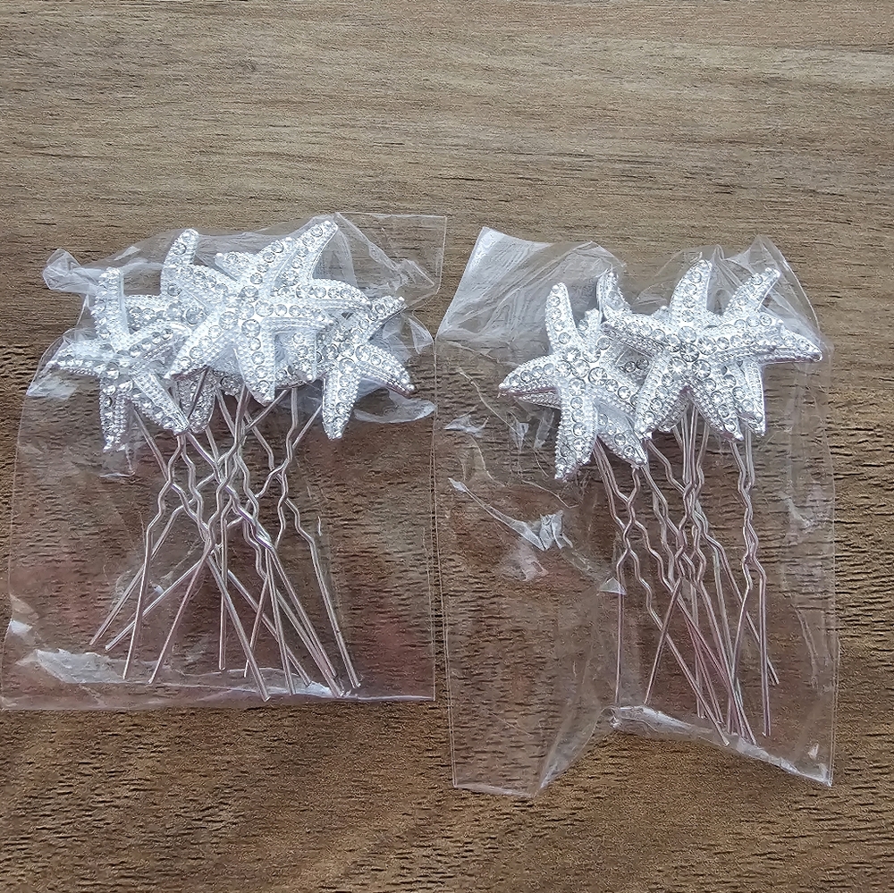 Womens Starfish Bobby Pins 12each NWOT